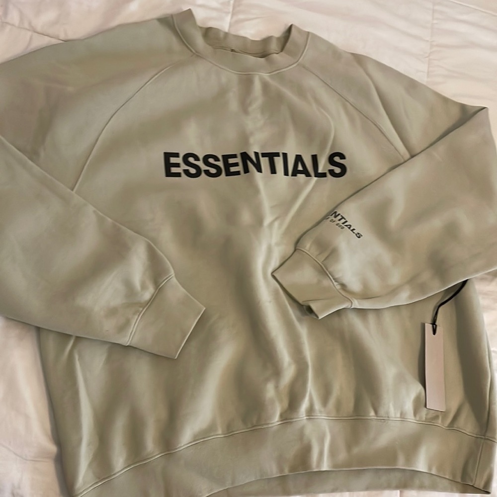 Fear of God Essentials Crewneck Sweater in Sage